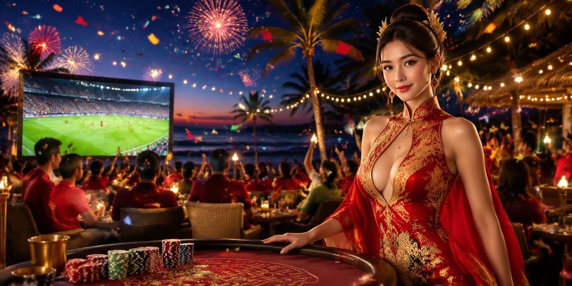 Người hâm mộ bóng đá theo dõi tỷ lệ cược trên bãi biển Phú Quốc buổi tối